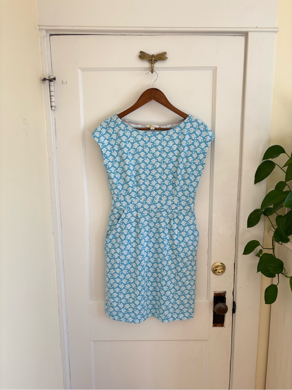 BODEN Florrie Dawn Bird Print Jersey Dress with Pockets in Blue size 6P - Picture 4 of 11